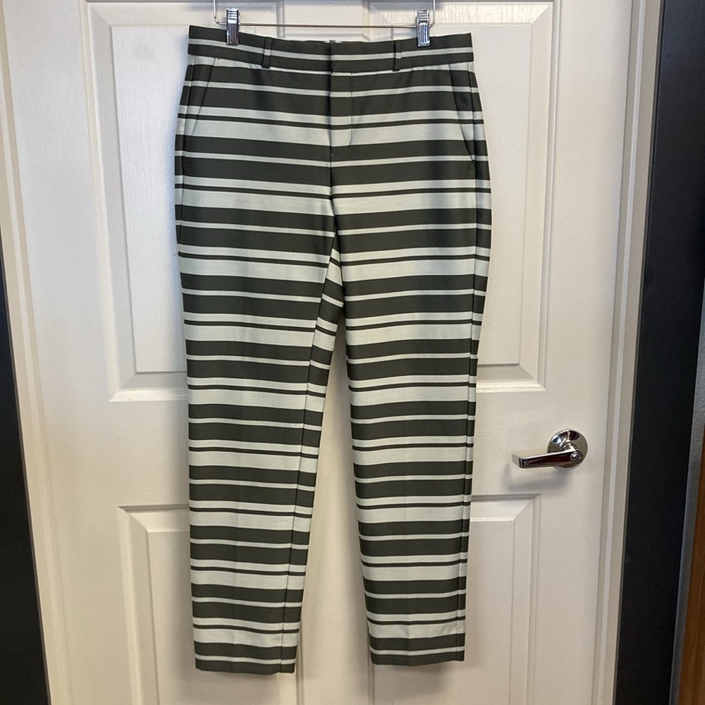 Banana Republic Avery Green Striped Pants 4L but altered to 30”